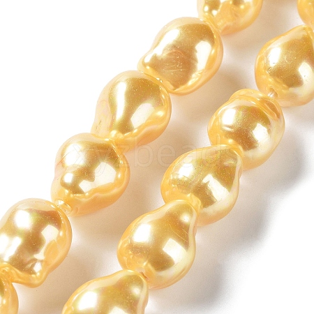 Electroplated Shell Pearl Beads Strands BSHE-G035-01B-06-1