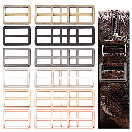 WADORN 24Pcs 6 Colors Alloy Slider Buckles FIND-WR0010-73-1