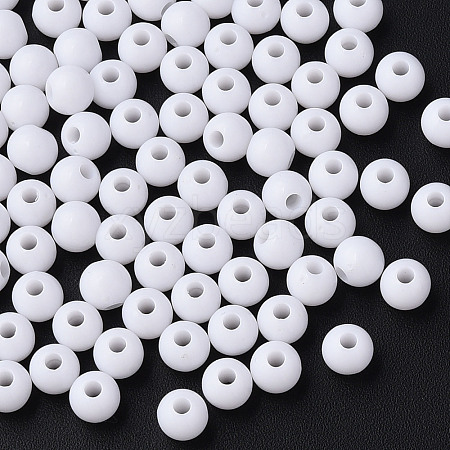 Opaque Acrylic Beads X-MACR-S370-C6mm-01-1