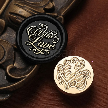 With Love Wax Seal Brass Stamp Heads AJEW-M038-01H-G-1