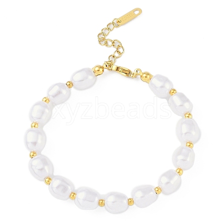 Plastic Imitation Pearl Beaded Bracelet BJEW-K254-10G-1