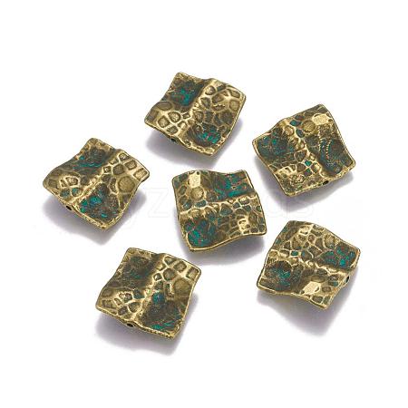 Twist Square Alloy Beads PALLOY-O068-49-NF-1
