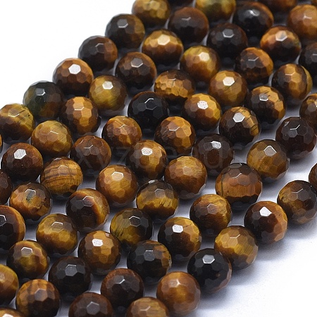 Natural Yellow Tiger Eye Beads Strands G-D0013-72B-1