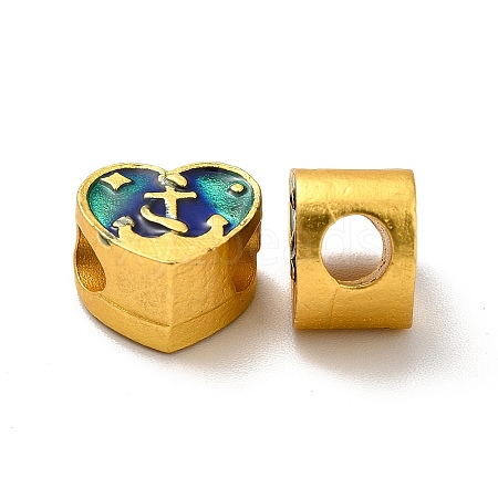 Rack Plating Alloy Enamel European Beads PALLOY-E006-17MG-02-1