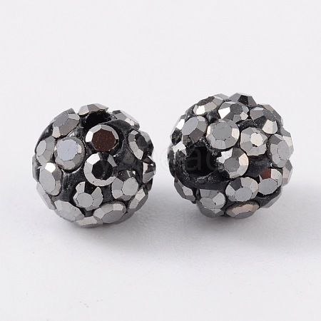 Grade A Rhinestone Pave Disco Ball Beads RB-Q100-2-1