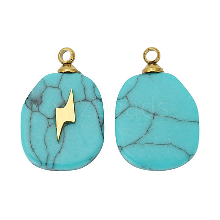 Synthetic Turquoise Pendants FIND-PW0015-01A-04-1