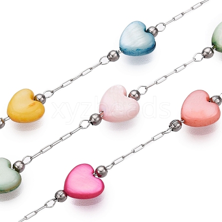 Handmade Shell Beads Heart Chains CHS-T006-18P-1