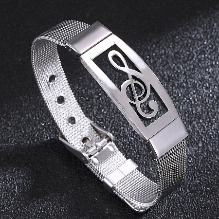 Star/Musical Note Stainless Steel Bracelets for Women Men PW-WG7B597-01-1