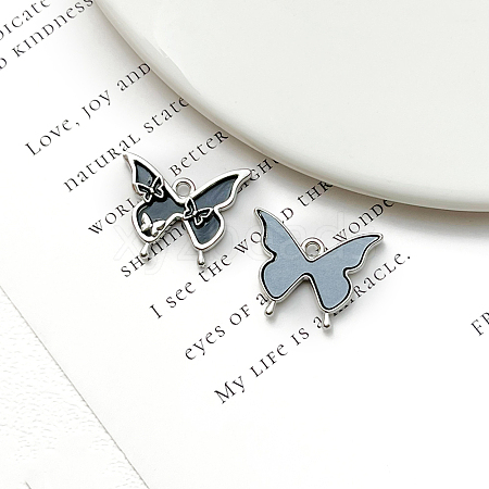 Butterfly Platinum Alloy & Resin Pendants PW-WG34E84-01-1