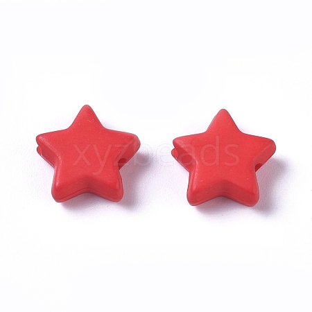 Opaque Acrylic Beads LS-SACR-WH0002-07J-1