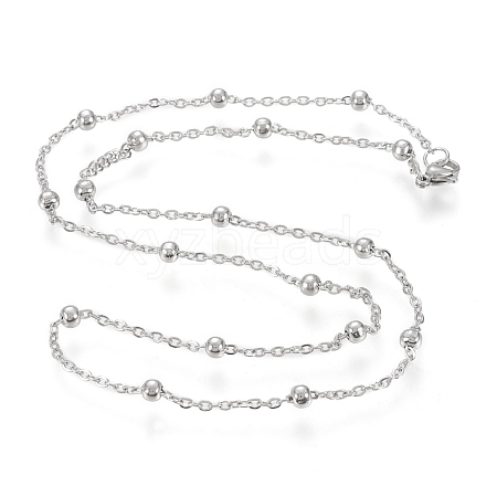 Non-Tarnish 304 Stainless Steel Cable Chain Necklaces NJEW-M183-05P-1