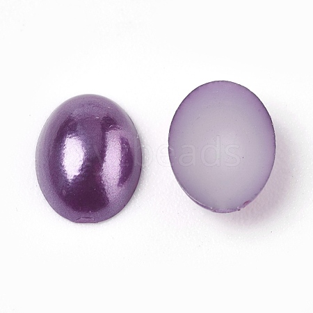 ABS Plastic Imitation Pearl Cabochons SACR-R755-8x6mm-Z47-1