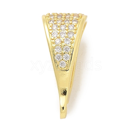 Rack Plating Brass Micro Pave Cubic Zirconia Clasps KK-K293-30G-1