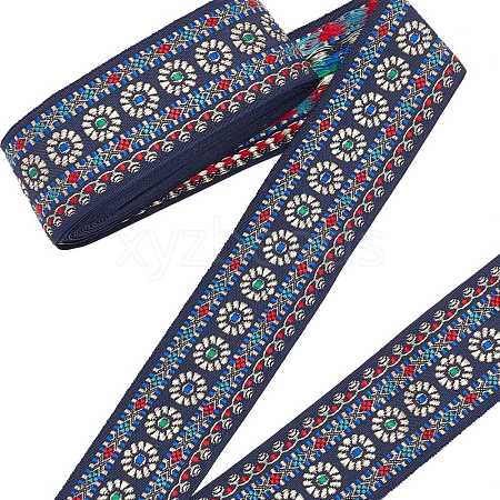 Ethnic Style Embroidery Polyester Ribbons OCOR-WH0033-72-1