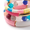 Handmade Polymer Clay Heishi Beads Stretch Bracelets Set BJEW-JB07445-4