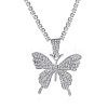 Alloy Crystal Rhinestone Cup Chain Butterfly Pendant Necklaces for Womem WGB1B47-04-1