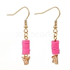 Polymer Clay Heishi Beads Dangle Earrings EJEW-JE04456-01-1