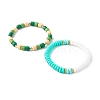Handmade Polymer Clay Beads Stretch Bracelets Sets BJEW-JB06424-02-1