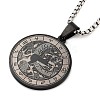 Retro Mandala 201 Stainless Steel Box Chain Constellation Pendant Necklaces for Women Men NJEW-M223-01I-1