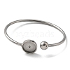 304 Stainless Steel Cuff Blank Bangle Bases with Round Tray STAS-Z088-04A-P-2