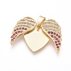 Valentine's Day Brass Micro Pave Cubic Zirconia Openable Pendants ZIRC-I032-29G-2