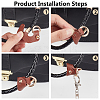 WADORN 2 Pairs 2 Colors Leather Undamaged Bag Triangle Buckle Connector FIND-WR0010-77B-3