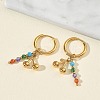 304 Stainless Steel & Rhinestone Hoop Dangle Earrings EJEW-T059-02-1