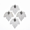 Autumn Theme Brass Rhinestone Pendants KK-N215-07P-1