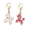 2Pcs 2 Colors Dog Alloy Enamel Pendant Decorations HJEW-JM02697-2