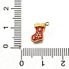 Christmas 304 Stainless Steel Red Enamel Charms STAS-L022-468G-3