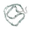 Natural Green Aventurine Chip Beaded Necklaces for Men Women NJEW-G159-01G-4