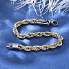 304 Stainless Steel Rope Chain Bracelets for Women BJEW-C091-03B-GP-2