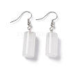 Natural Quartz Crystal Cylindrical Dangle Earrings EJEW-D188-01P-02-4