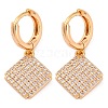 Brass Micro Pave Clear Cubic Zirconia Hoop Earrings EJEW-K300-34G-4