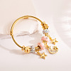 Adjustable Alloy & Titanium Steel Charm Bangles WG0E472-03-1