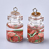 Glass Bottle Pendants GLAA-T001-04D-2