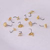 Brass Micro Pave Cubic Zirconia L-Shaped Nose Rings WGA70D4-17-4