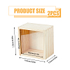 Unfinished Wood Storage Gift Box with Visible Acrylic Slide Lid FIND-WH0420-51-3