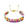 Glass Seed Beads Braided Bead Bracelets PW-WGDE5D7-04-1