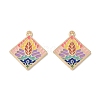 Rack Plating Alloy Enamel Pendants FIND-I038-04A-1