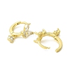 Butterfly Real 18K Gold Plated Brass Dangle Hoop Earrings EJEW-L270-11G-3