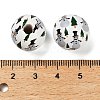 Christmas Printed Schima Wood European Beads WOOD-G024-02B-3