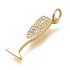 Brass Micro Pave Cubic Zirconia Pendants KK-Q043-18G-2