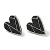 304 Stainless Steel Heart Stud Earrings EJEW-C114-19P-01-2