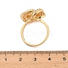Flower Brass Micro Pave Cubic Zirconia Cup Peg Ring Settings for Half-drilled Beads KK-NH0009-05G-3