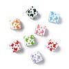 30Pcs UV Plating Acrylic Printed Beads MACR-CJ0002-10-9