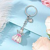 Acrylic Imitation Pearl Keychain KEYC-MZ00030-01-1