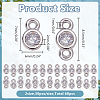 60pcs 2 Styles Brass Pave Clear Cubic Zirconia Flat Round Connector Charms KK-AR0001-81-2