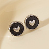 304 Stainless Steel Heart Stud Earrings OA9161-1-1