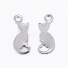 Tarnish Resistant 304 Stainless Steel Kitten Pendants STAS-H396-04P-2